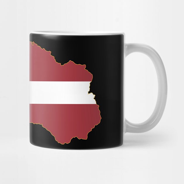 Latvia Flag Map by Historia